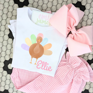 Pastel Turkey Sublimated Ruffle Tee