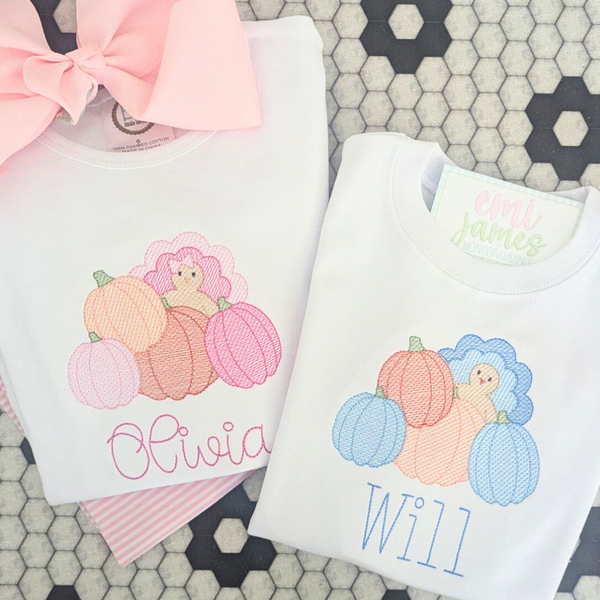 Peeking Turkey Girl Tee/Romper/Onesie