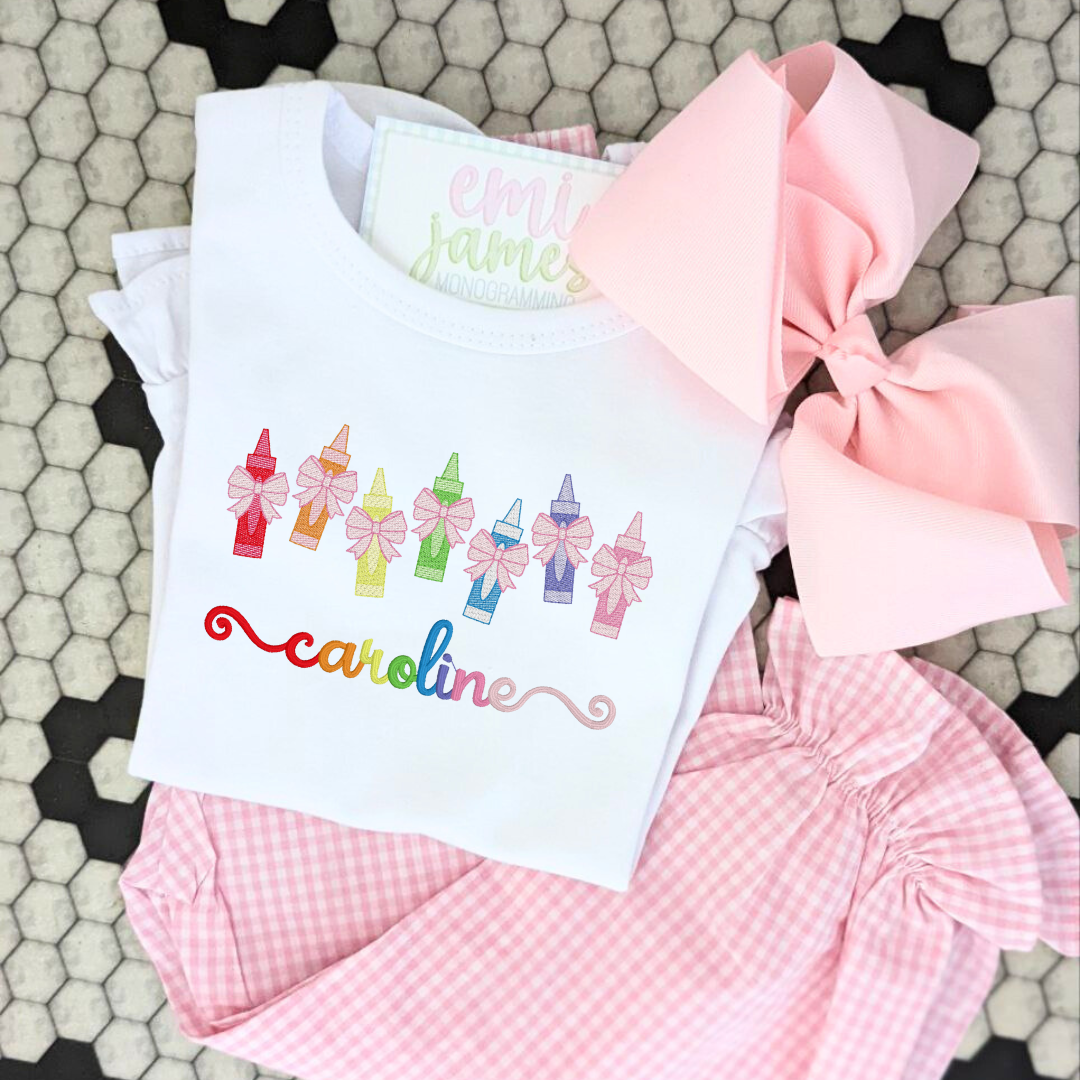 Colorful Crayon Ruffle Tee