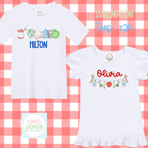 Sublimation Tees Unisex and Ruffle