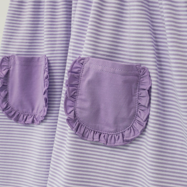 Eleanor Dress Lavender Stripe