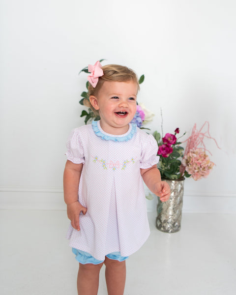 Flower Embroidery Bloomer Set