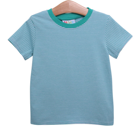 Graham Shirt- Dark Mint Stripe