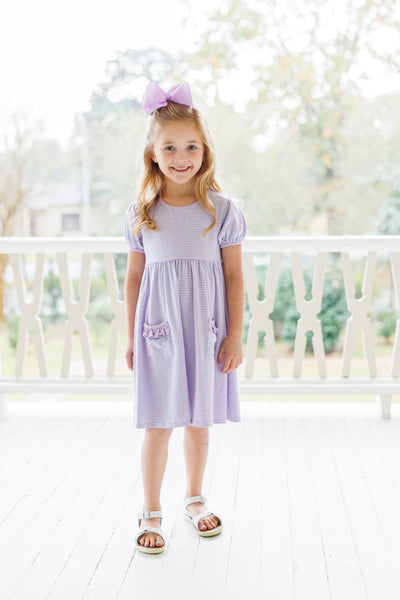 Kate Dress- Lavender Stripe