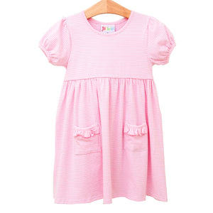 Kate Dress- Light Pink Stripe