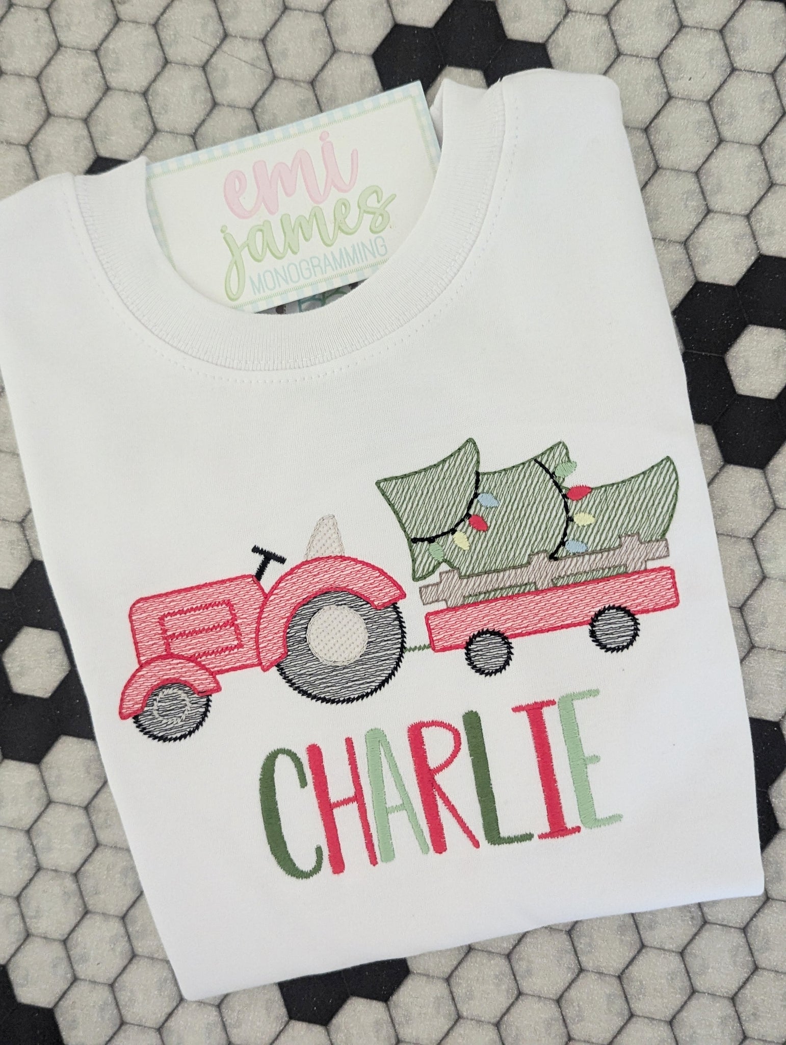 Santa's Tractor Tee/Romper