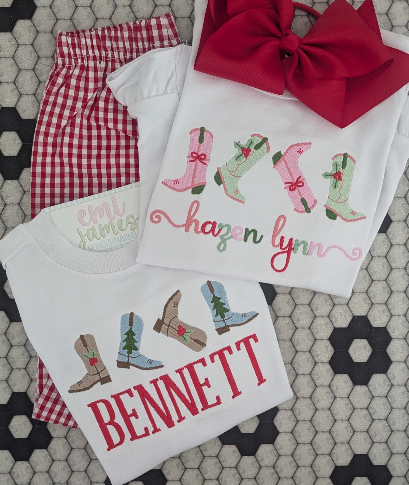 Cowboy Christmas Boy Tee/Romper