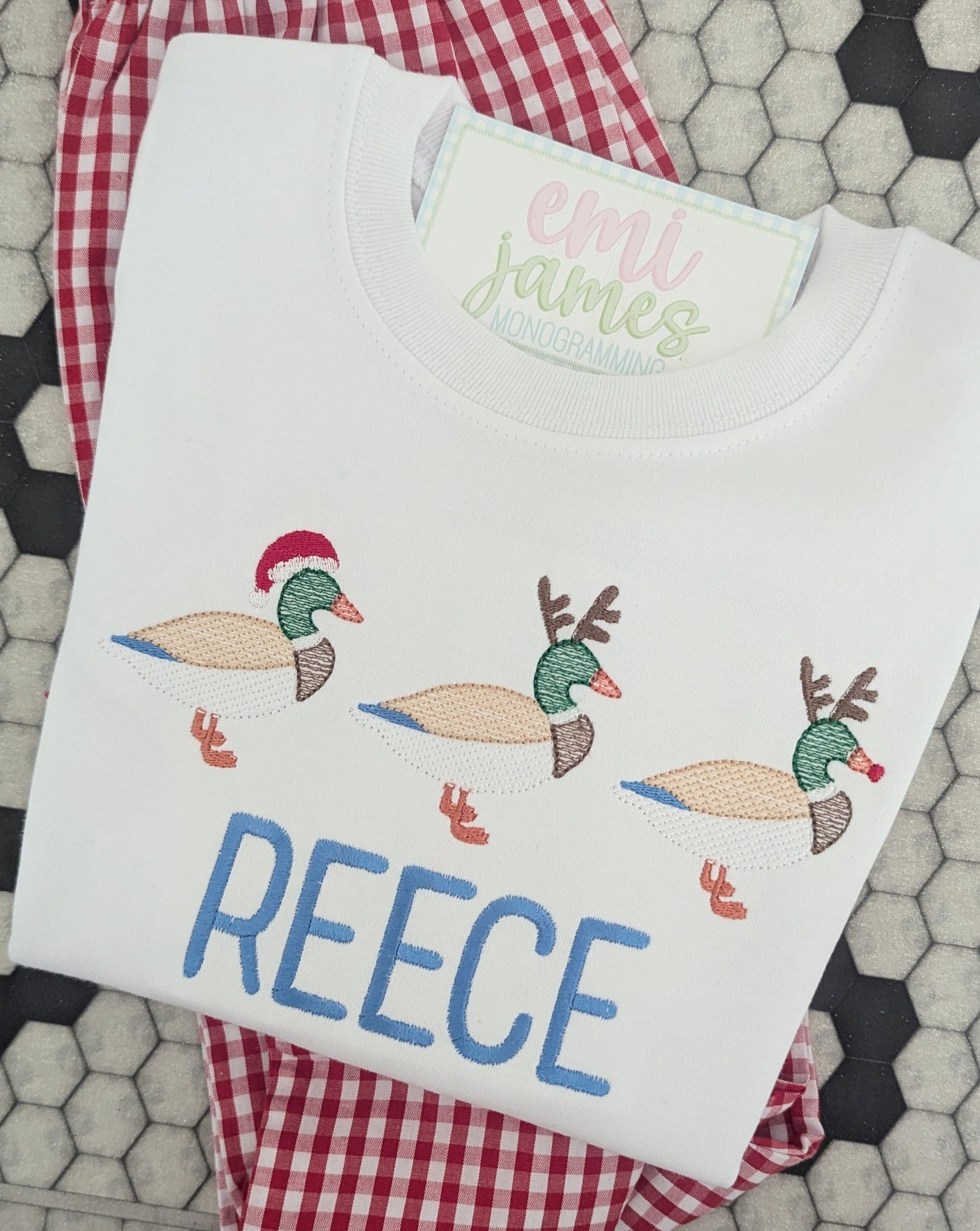 Duck, Duck, Santa! Tee/Romper