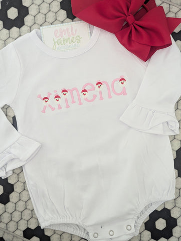 Santa Font Pink Tee/Romper