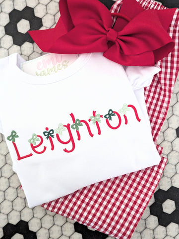 Christmas Bows Tee/Romper