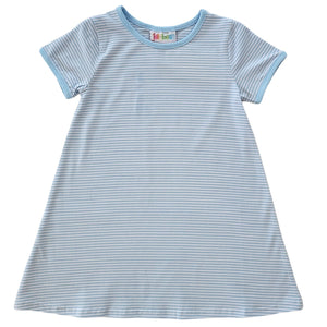Sarah Dress- Light Blue Stripe