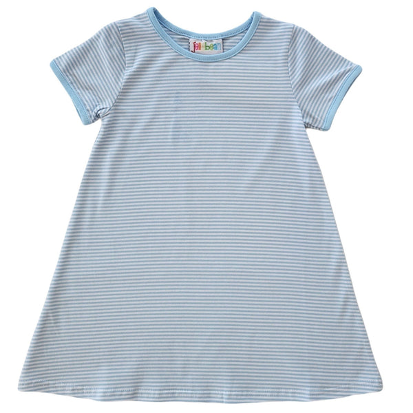 Sarah Dress- Light Blue Stripe