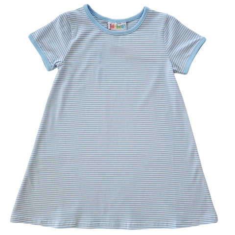 Sarah Dress- Light Blue Stripe