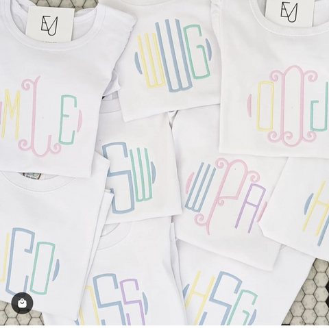 Pastel Initial Tee (girls)