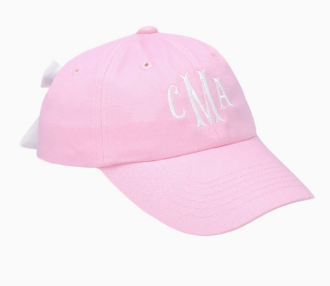 Bow Baseball Hat in Palmer Pink (Baby)