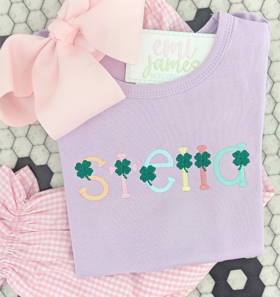 Lavender St. Patty's Tee and Bubble