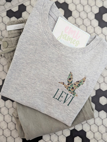 Camo Duck Tee/Romper GREY